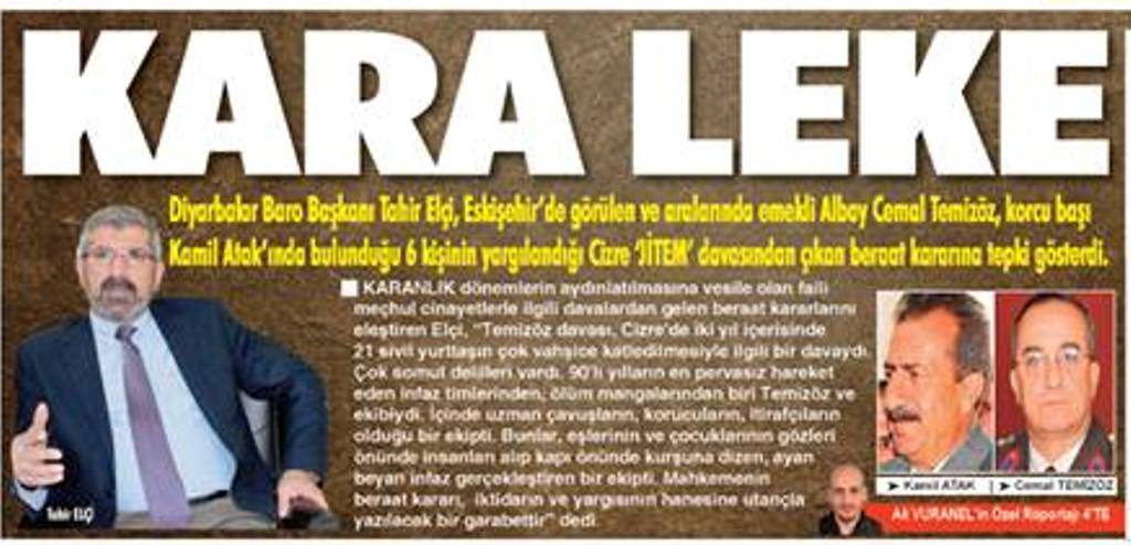 Baro Başkanımızın TİGRİS Haber gazetesine yapmış olduğu KARA LEKE başlıklı özel röpörtajı