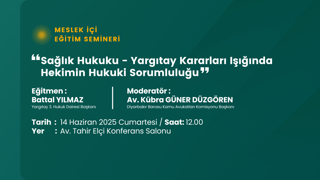Meslek İçi Eğitim Semineri Duyurusu